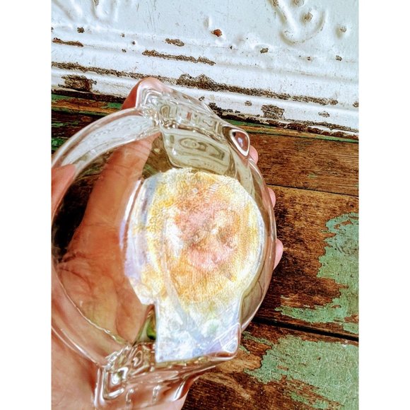 Vintage MCM Amber Art Glass Ash Tray - Picture 7 of 7